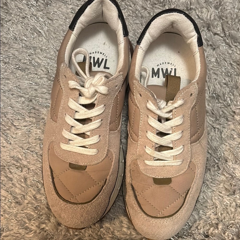 Madewell Beige Quilted Sneakers
